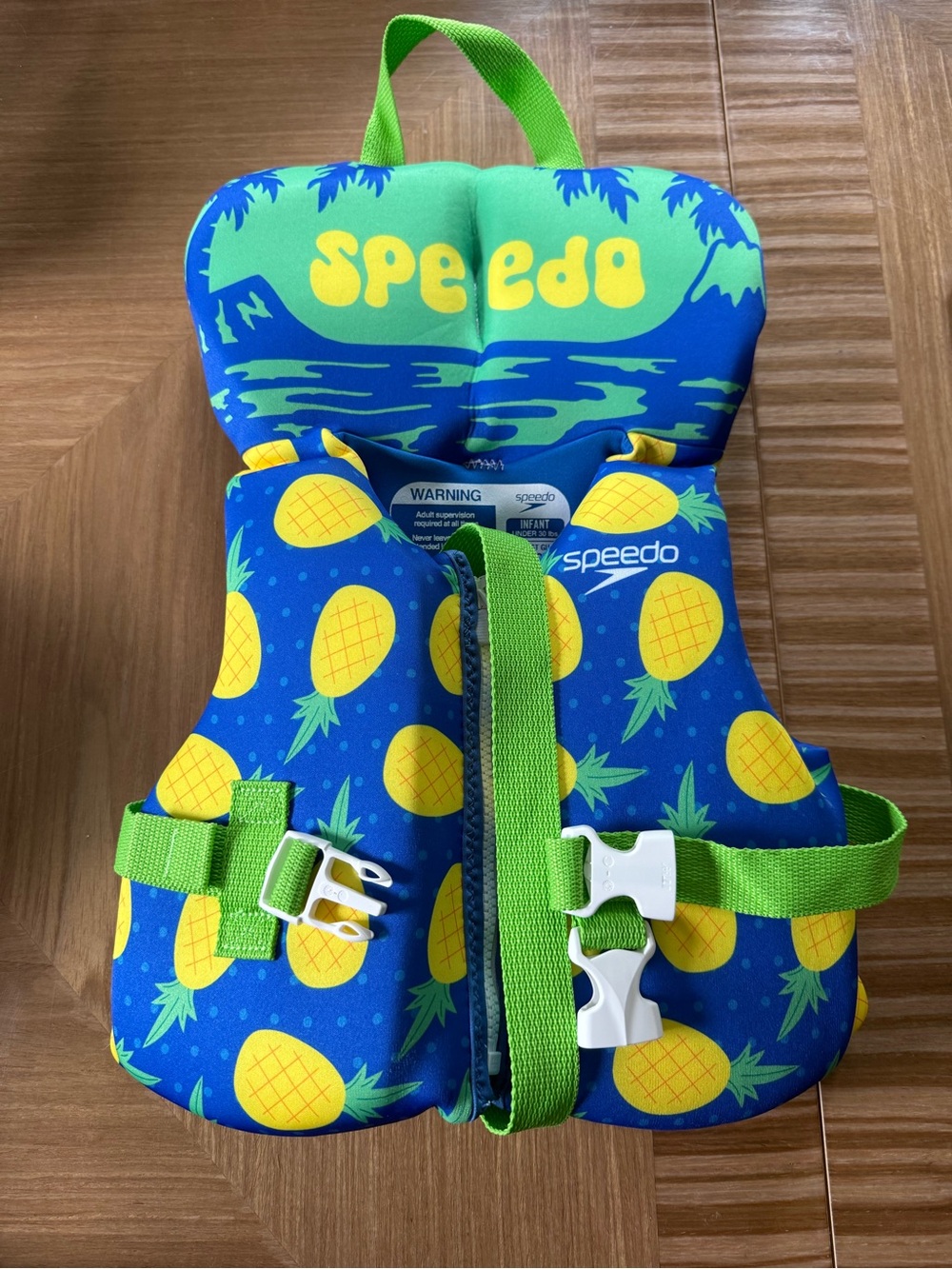 Speedo Blue Pineapple Print Kids Life Jacket